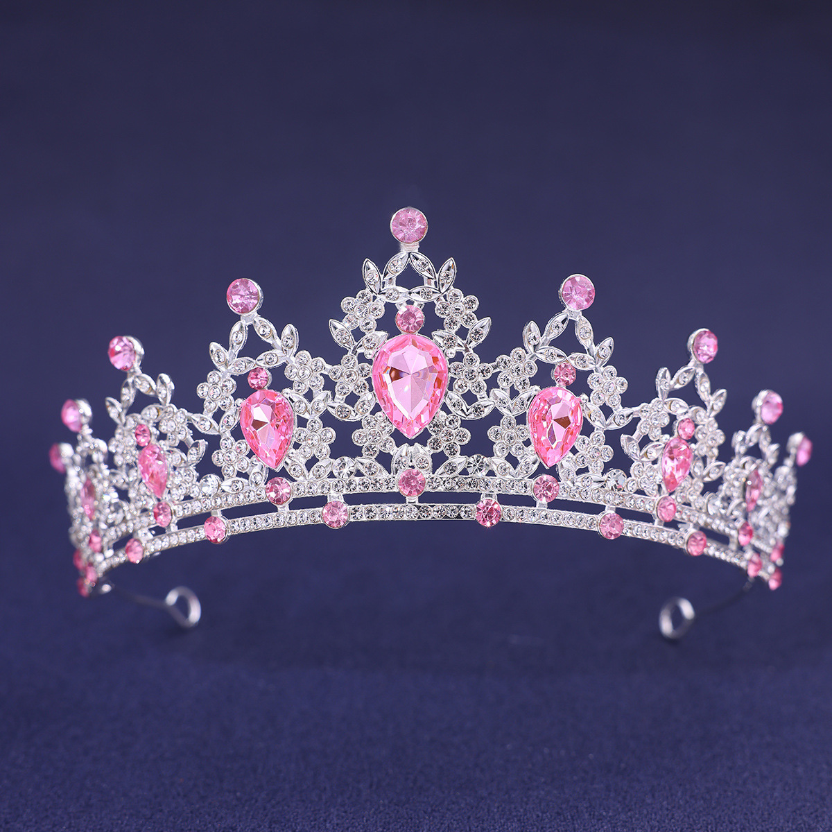 Accessoires pour cheveux de mariage, couvre-chef, bijoux de tête, diadème de cheveux de mariage, couronne de diadème de mariée en cristal, couleur argent, diadème en voile: Ivoire