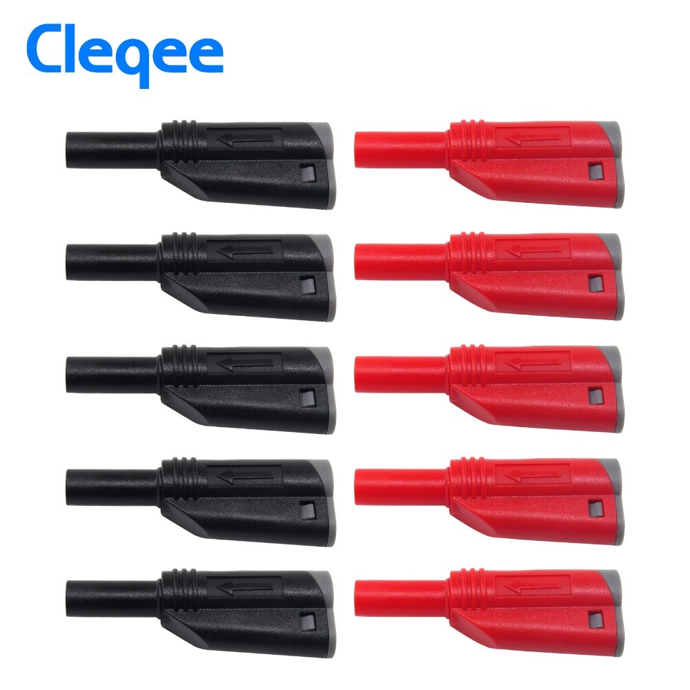 P3005 Lassen/Montage 4mm Stapelen Veiligheid Banana Plug Lassen-gratis Multimeter Connector: 10pcs 2 colors