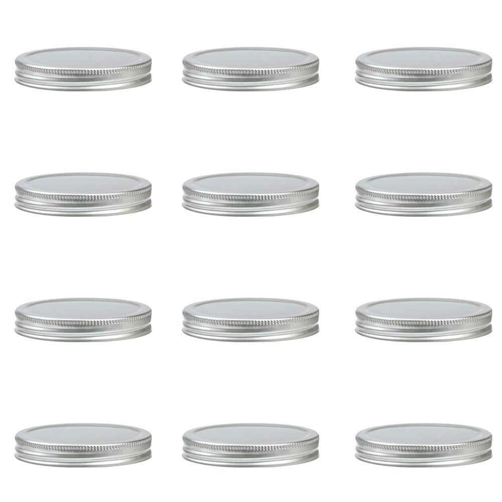 12 kpl 70mm 86 mmreusable lasipurkkiin luukut leveäsuiset tiiviisiin tiiviste kansi säilöntäastioiden hopea