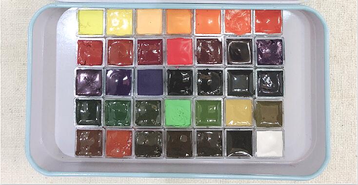 Korea Mijello gold 34 colors Dispensing watercolor master high concentration pure golden mission natural pigment watercolor: 1ml 34colors