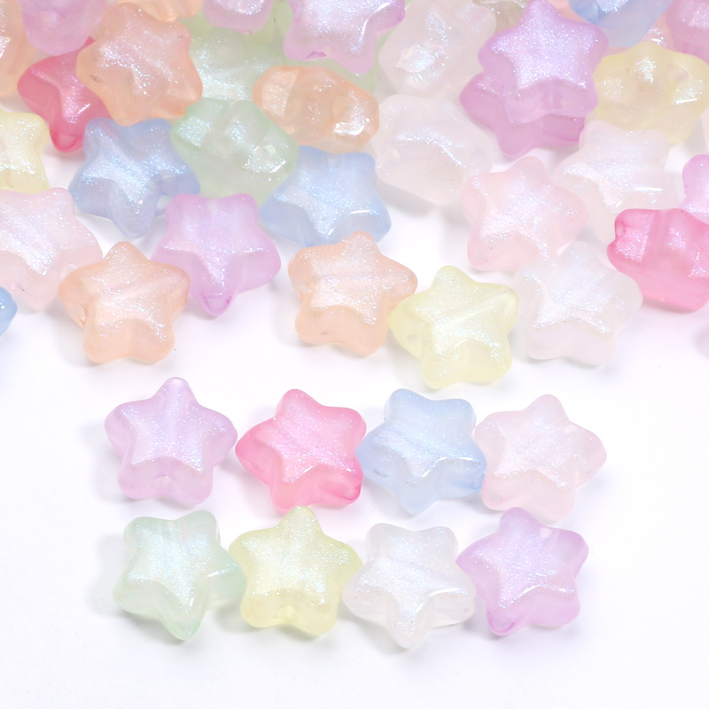 50pcs 10mm Mermaid Color Shiny Star Beads Acrylic Loose Spacer Beads For Jewelry Making Diy Charms Bracelet Necklace Earrings