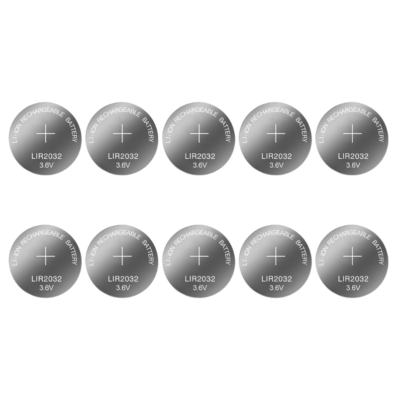 Praktisch wiederaufladbare Batterien LIR2032 LIR 2032 3,6 V 40 mAh Knopfzelle: Black