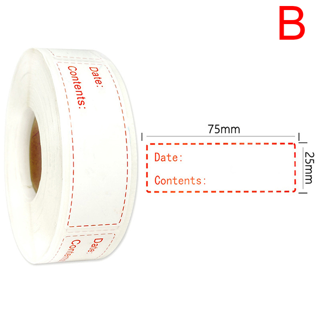 125pcs Freezer Food Label Self-Adhesive Date Label Food Storage Sticker Removable Refrigerator Label Waterproof Writable Sticker: 125pcs Red