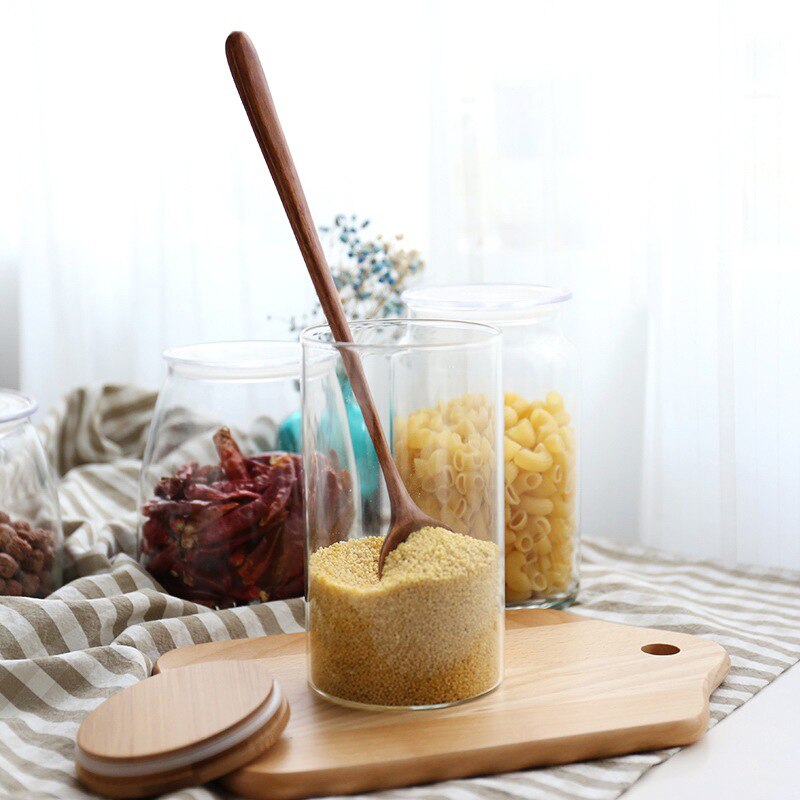 Natural Soup Long Handle Cooking Mixing Stirrer Long Spoons Round Spoons Wood