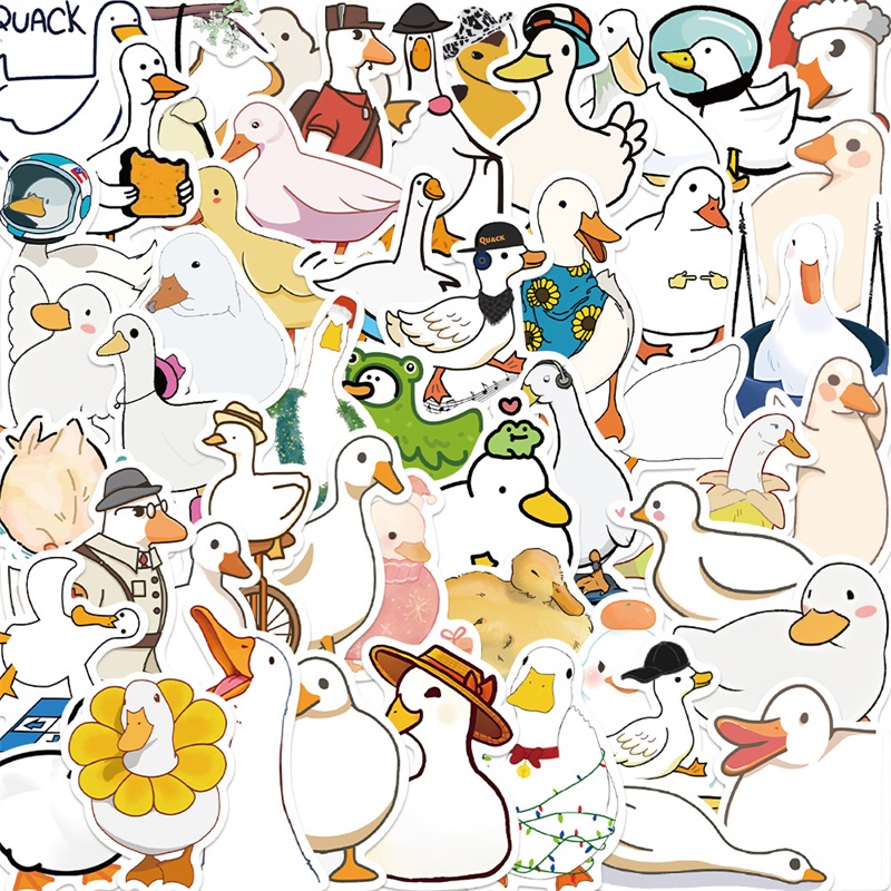 10/30/50PCS Cute Simple Duck PVC Sticker Aesthetic Children's Korean Stationery School Supplies Decoration Scrapbooking for Kids: Yellow