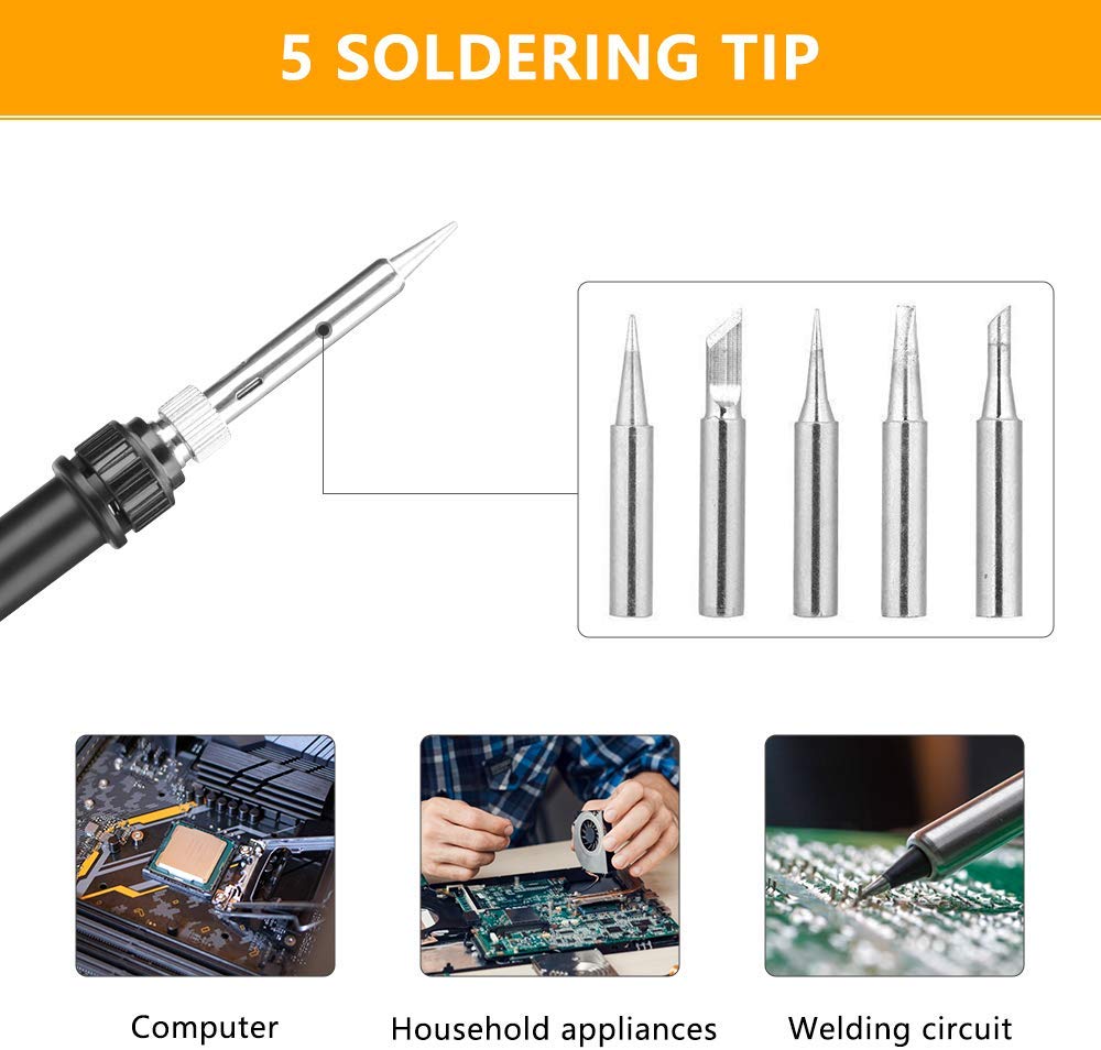 60W Soldering Iron Toolbox 110V /220V Adjustable Temperature Welding Kit Soldering Board Set Repair Tool