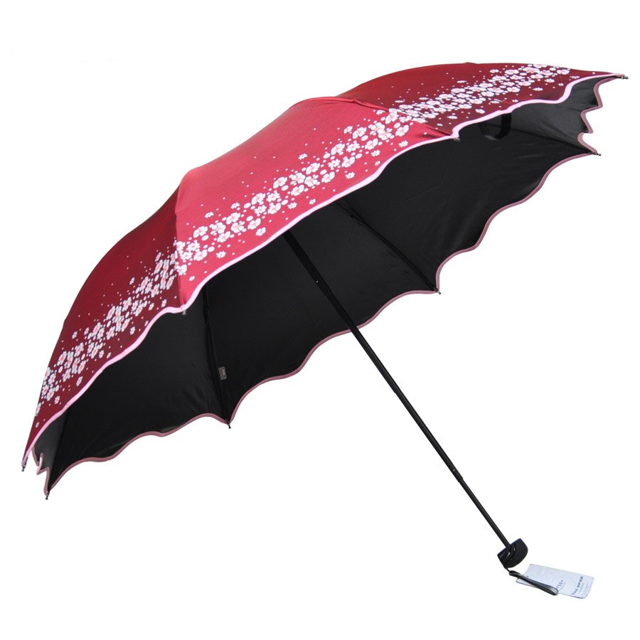 Flower Umbrella Parasol Female Folding Chinese Light Anti-UV Girl Sun Umbrella Rain Women