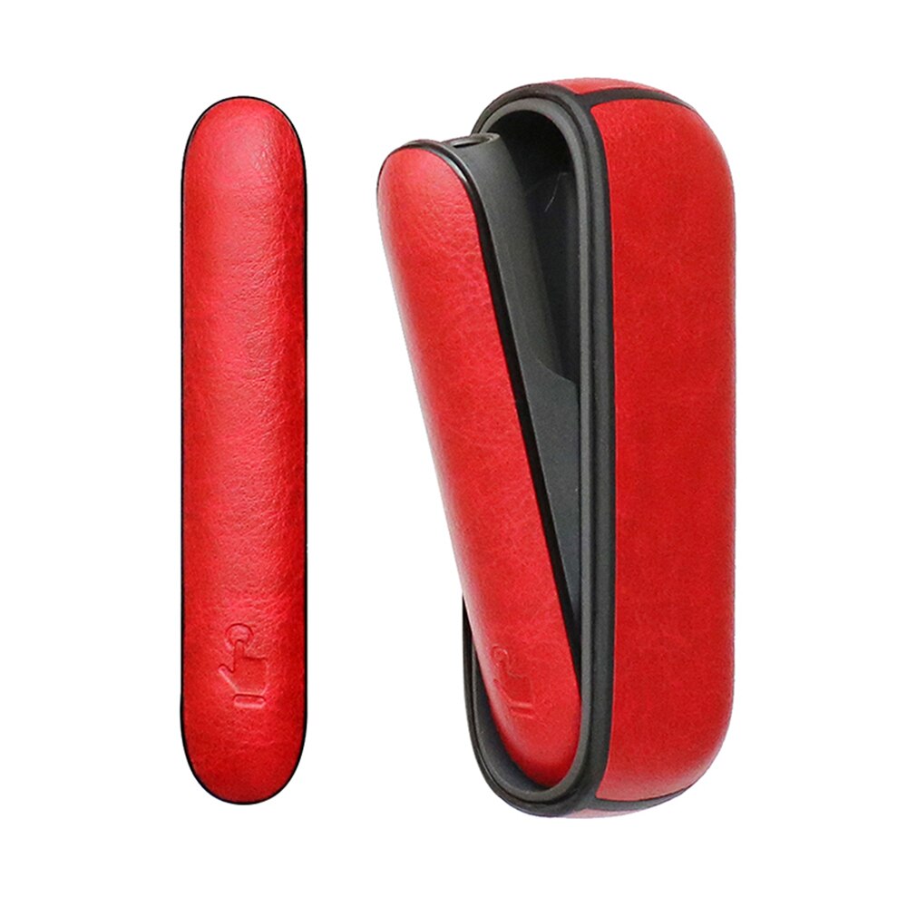 Electronic Cigarette Accessories Simple Leather Cover/Protective Case/ Bag for IQOS 3.0 DUO Business GracefulGift for Lady man: Red / Side Cover Only