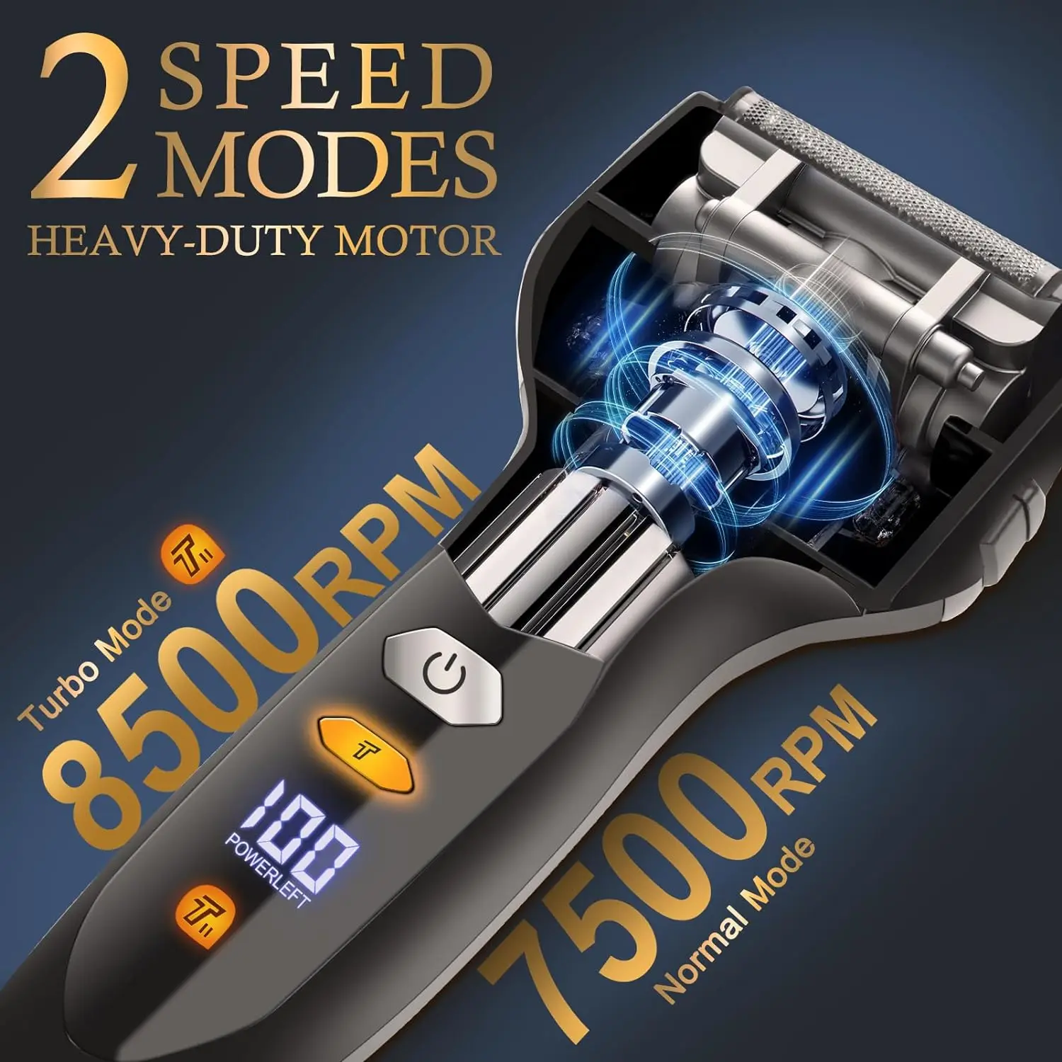 Ipx7 Waterproof Face Electric Shaver Km-3215 5 Cutter Heads Net Floating Trimmer Hair Razor Shaver