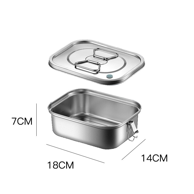 Stainless Steel Insulated Lunch Box Bento Box Outdoor School Office Worker Microwave Heating Lunch Container Food Storage Box: Small-B