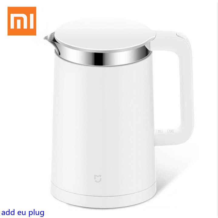 Original Xiaomi Mijia Thermostatic Electric Kettles 1.5L Control By Mobile Phone App 12 Hours Thermostat Smart Kettle: add eu plug