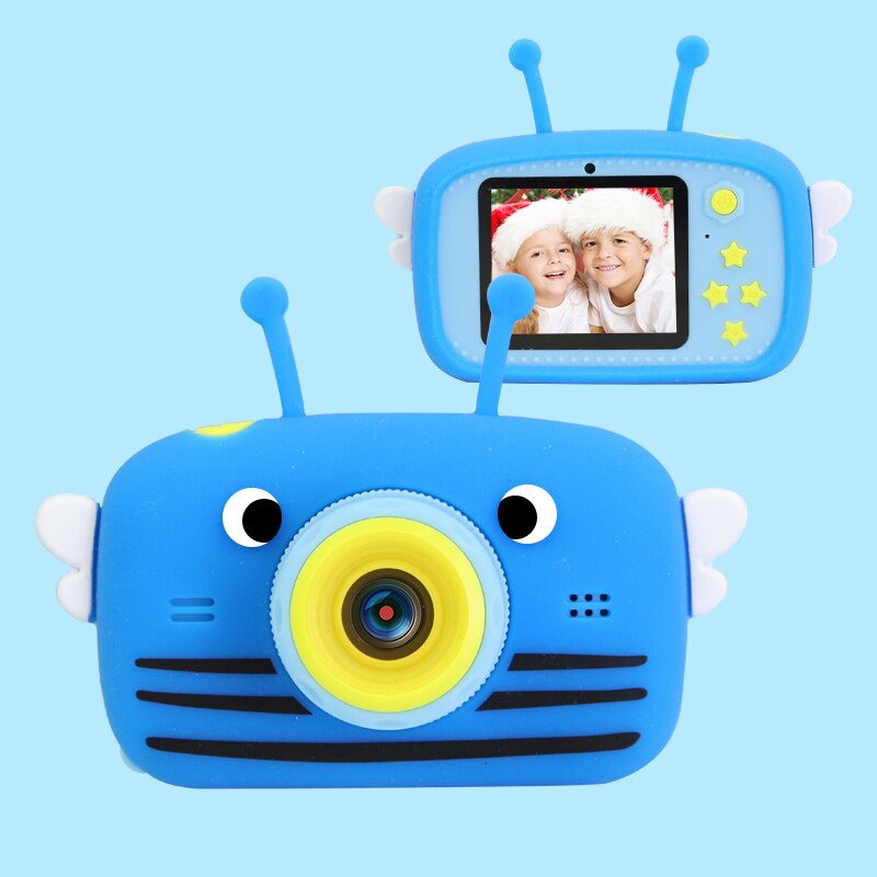 Kids Video Camera Speelgoed Kid Digitale Camera Kinderen Mini Leuke Video Camera 2.0Inch Nemen Foto 1080P Hd Jongens meisje Verjaardag Cadeaus: Blue with 32G card