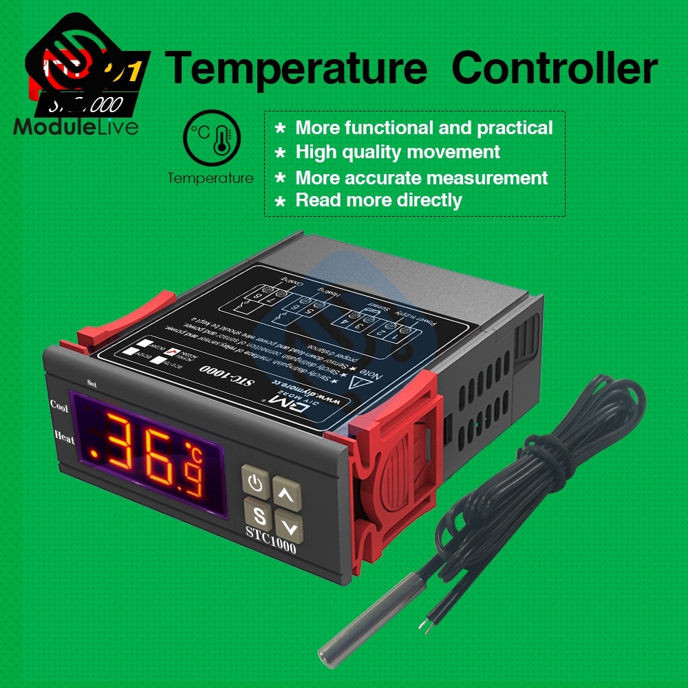 W3001 STC1000 STC-1000 12V 24V 110V 220V Led Digitale Thermostaat Temperatuurregelaar Thermometer Temp Thermoregulator Sensor