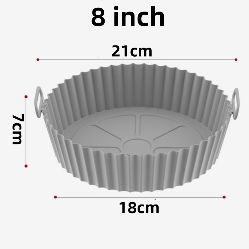 Plateau de cuisson de four réutilisable, friteuse à Air, moule rond en Silicone, Pizza poulet frit, panier en Silicone, poêle antiadhésive, accessoires de cuisson: vert militaire