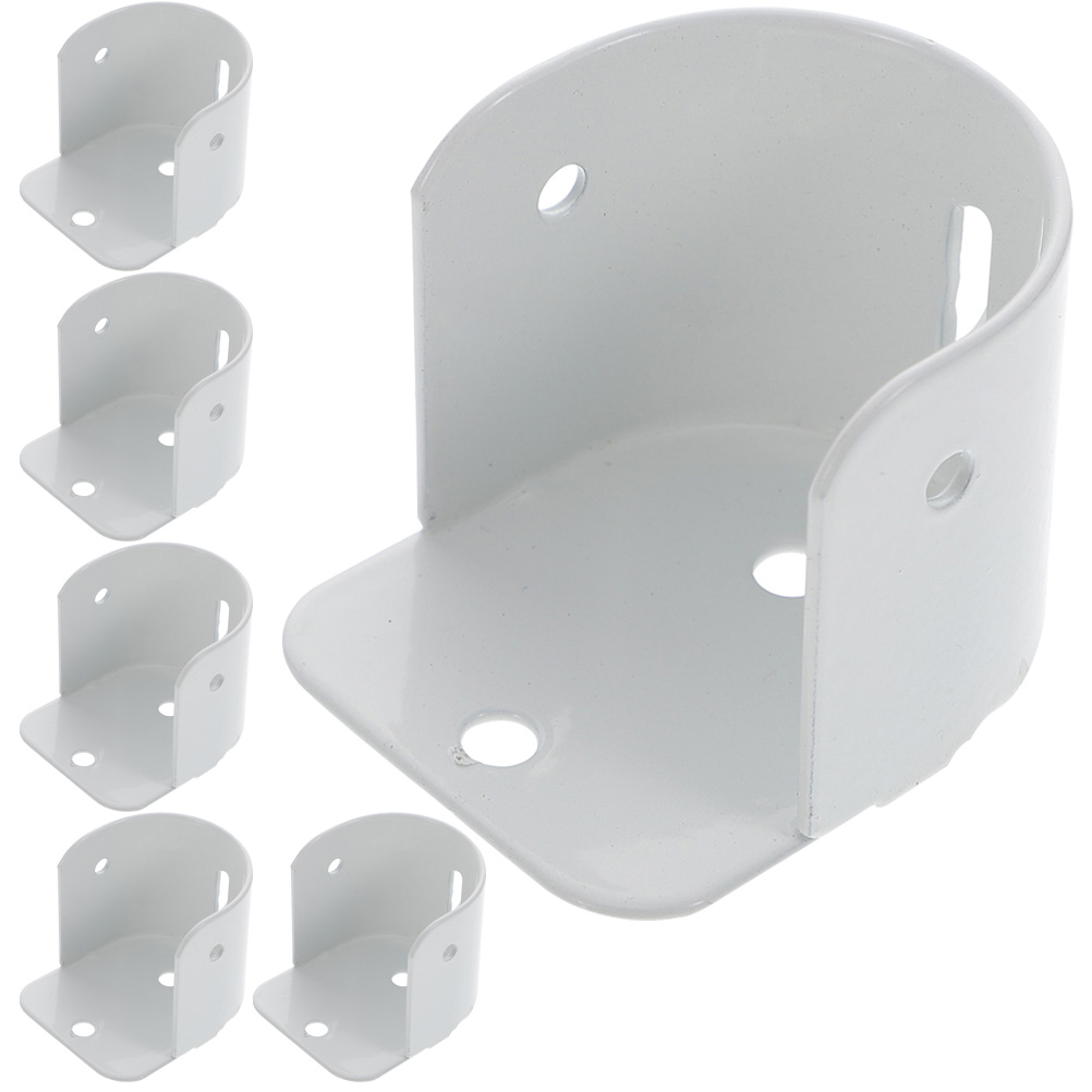 Soporte de barra de armario blanco, soporte ajustable para cortina de ducha, soportes de montaje en pared, Hardware para mejorar el hogar, soporte de barra de armario, 6 uds.