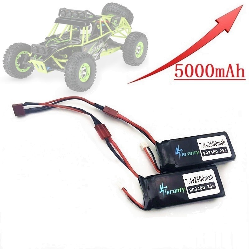 Upgrade 4000mAh 5000MAH 7.4v lipo batterij voor Wltoys 12428 12423 RC Auto Onderdelen 7.4V 2500mah batterij/1500 mah batterij 903480