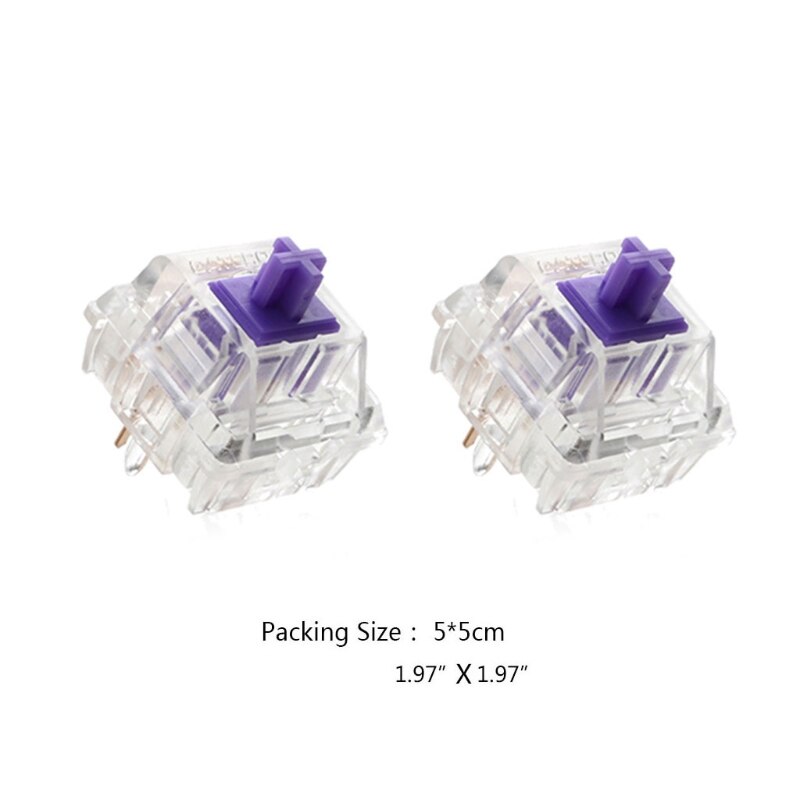 Zealio Switches (Tactile) V2 Purple Custom 62g 65g 67g 78g Transparent Shell for Mechanical Keyboard 2 Pieces/Set