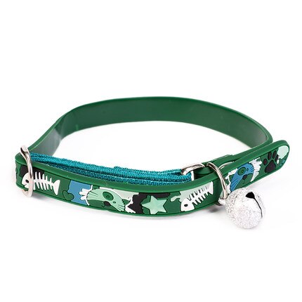 Collier avec cloche pour chat, accessoire pour animaux de compagnie, petit gabarit, chiot, chaton: green