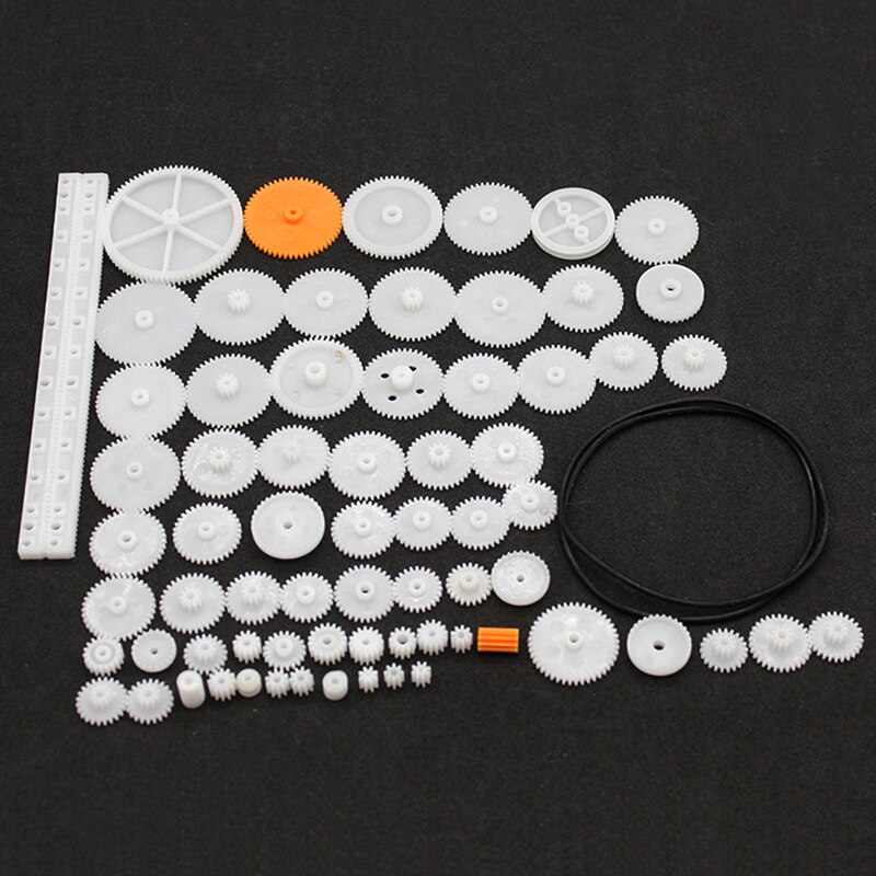 65PCS Plastic Gear Package Kit DIY Gear Assortment Accessories Set for Toy Car