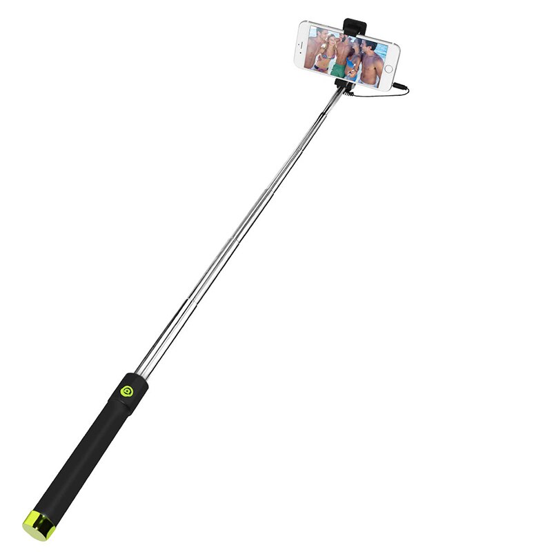 Ascromy Allungabile Palmare attraverso Cavo Selfie Bastone Selfiestick 3.5 millimetri Aux Cavo Monopiede per iPhone iOS androide Cellulare Accessori Del Telefono: verde