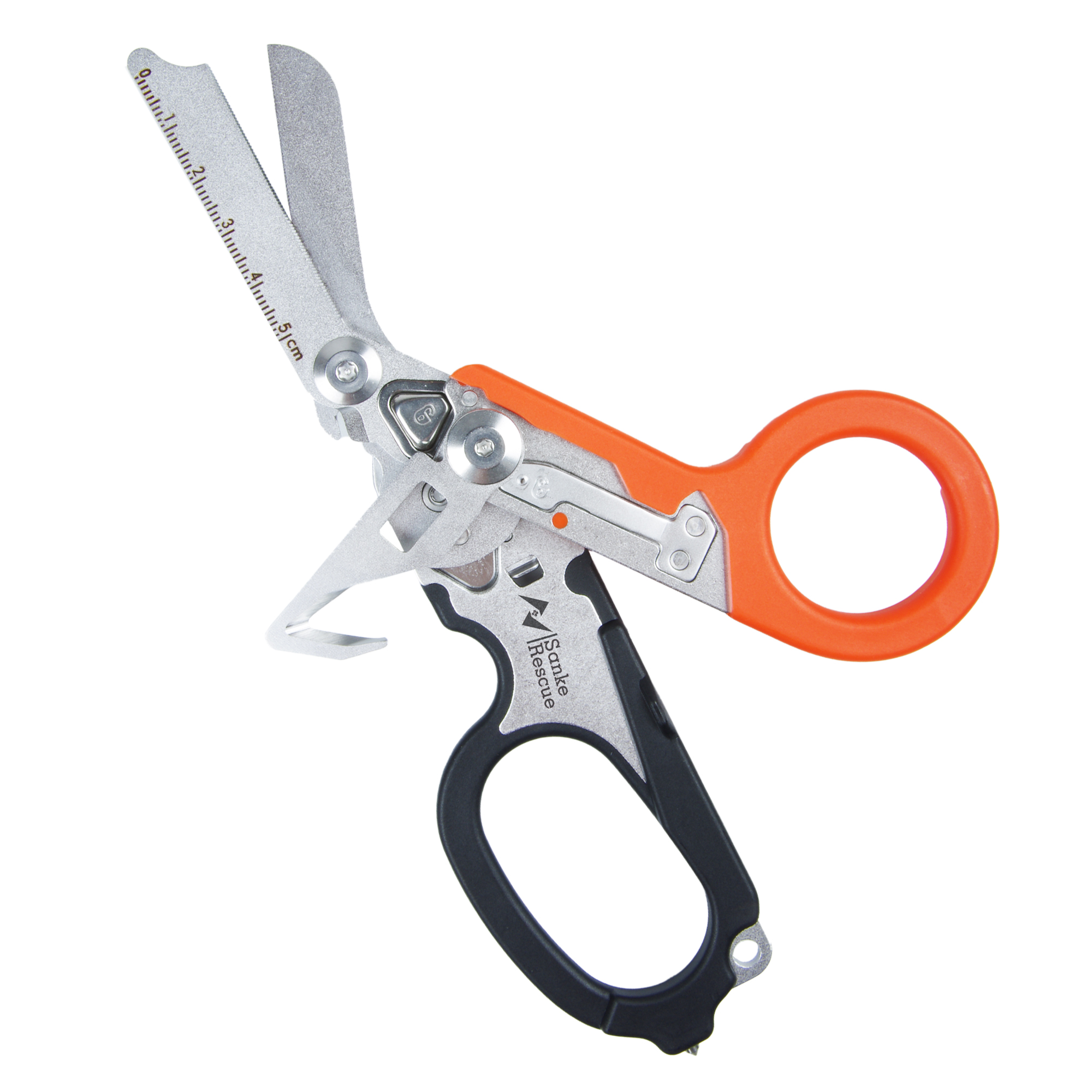 Sanke Rescue Trauma-Schere, Notfallschere, Werkzeug, faltbare Trauma-Schere aus Edelstahl mit Gurtschneider und Glasbrecher: Silber