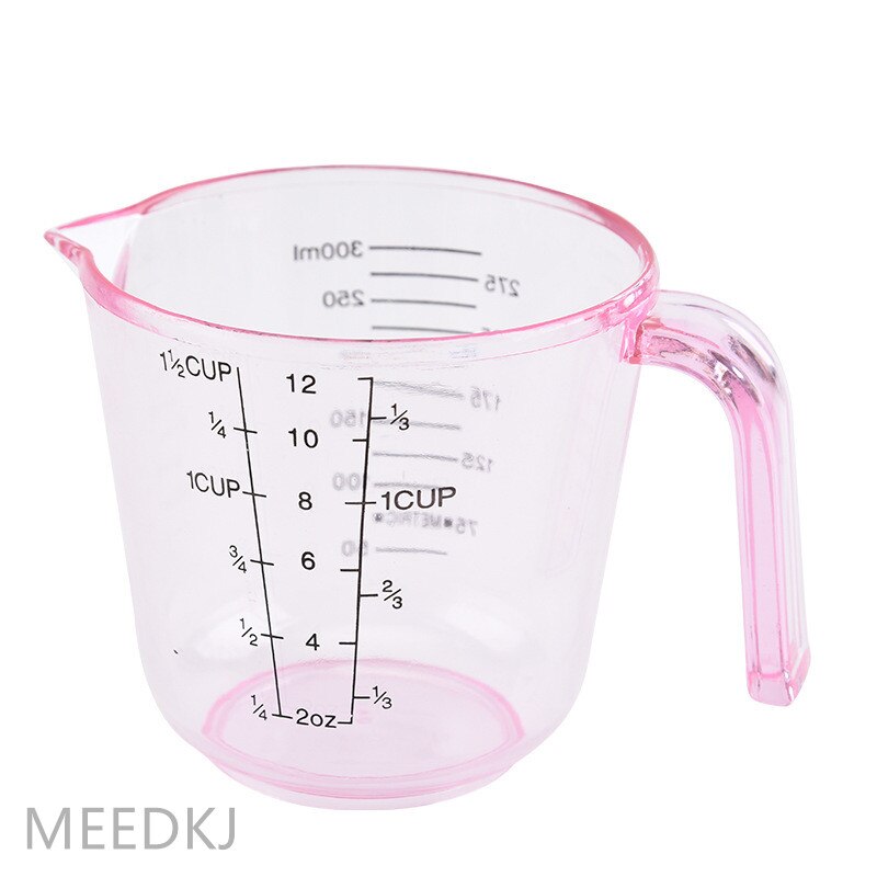 300ml measuring cup transparent measuring cylinder graduated measuring cup plastic: pink