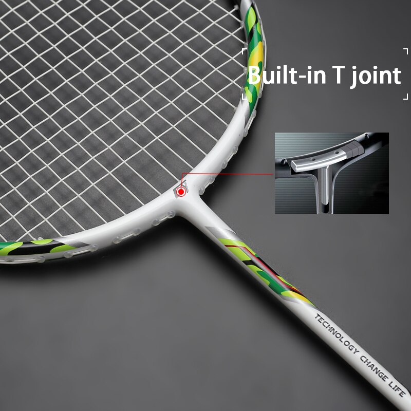 Camouflage Print Super Licht Carbon Fiber Badminton Rackets 4U 82G Geregen Professionele Racket Met Strings Zakken