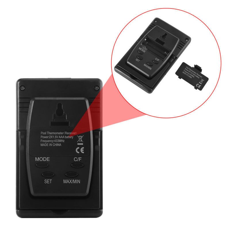 Hermometer With LCD Receiver Waterproof Temperature Meter For Swimming Pool Spa Tub