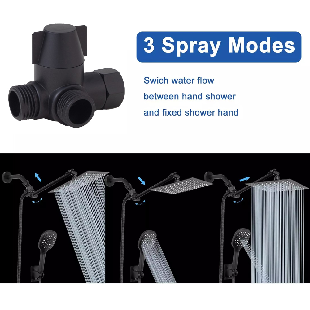 3-Wege G1/2 Auslass Duschkopf Umstellventil T-Adapter Duschschlauch Wasserhahn Splitter 3 Modus Schalter Adapter Badezimmerzubehör