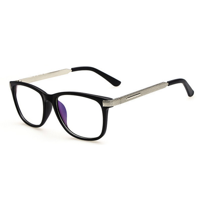 retro Frauen Stahl Bein Rahmen Optische Brillen Dame Brillen Klare Linse Myopie Gläser: Schwarz