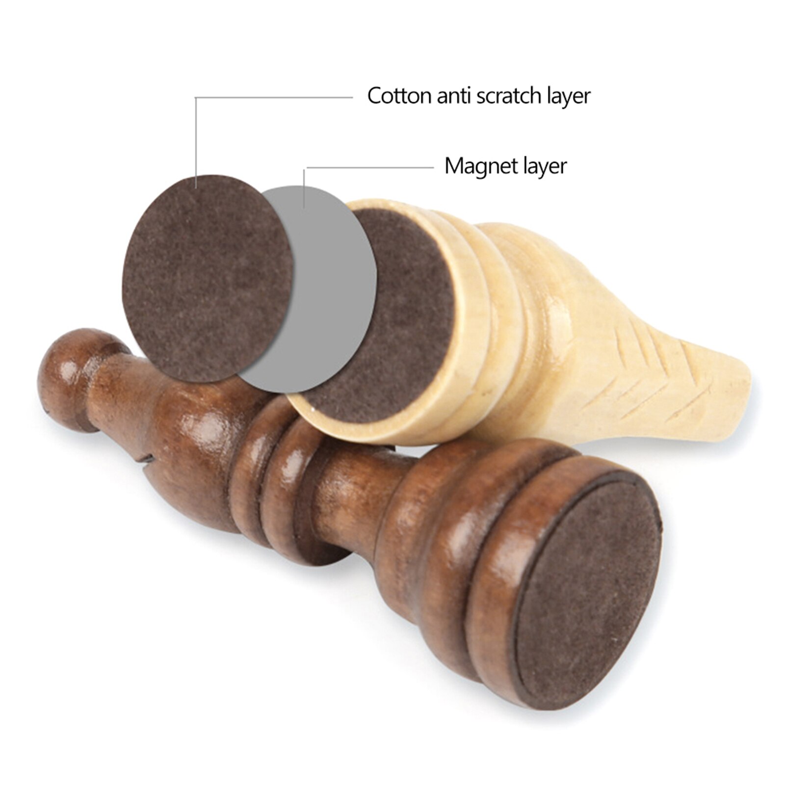 Wooden Chess Pieces Only (32 Pieces), Set of Complete Chess Figures without Board, Replacement of Missing Pieces 3.8/5.2/6.6/8CM