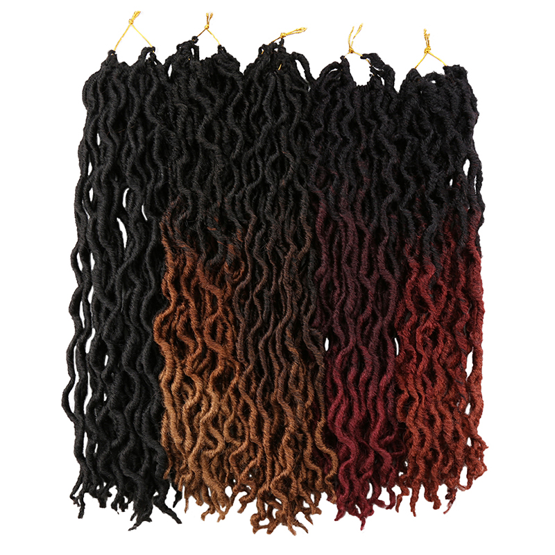 Diosa Faux Locs Crochet pelo suave rizado rastas extensiones de cabello trenzado sintético pelo Ombre Crochet Locs trenzas al por mayor