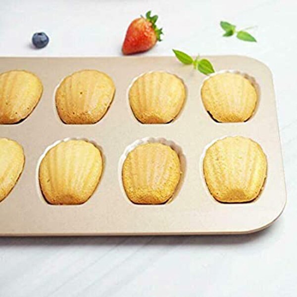 3 Pack 12 Cups Shell-Shaped Scones Non-Stick Pan Mold Baking Pan French Mousse Baking Mold Biscuit Snack Mold