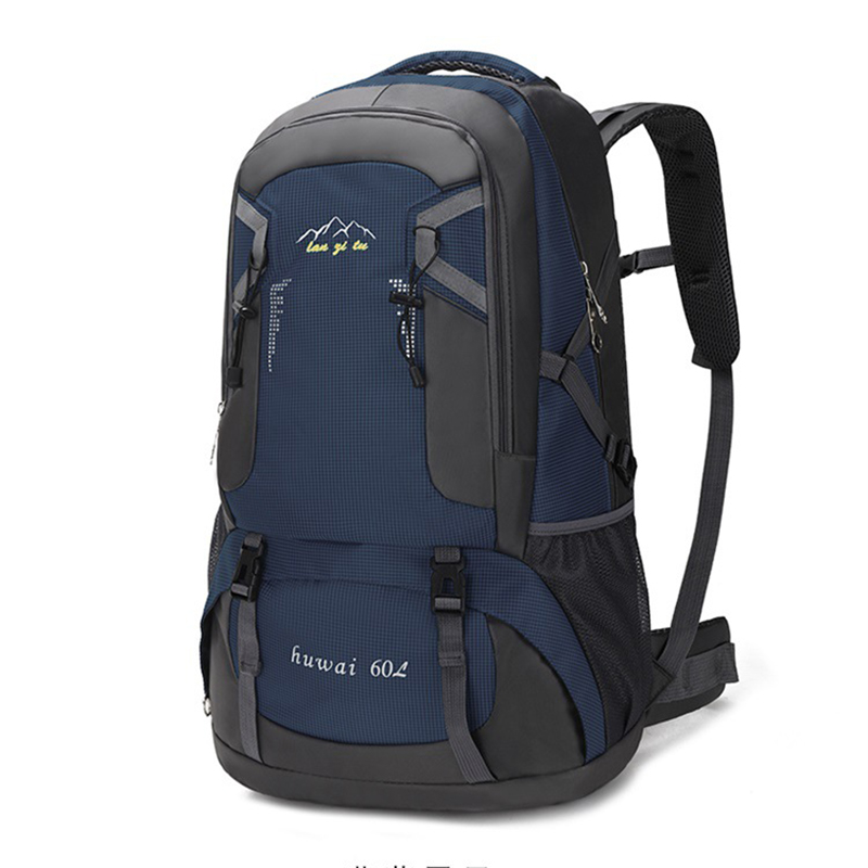 Grote reistas met ruime capaciteit, wandelrugzak van 60 liter, bergbeklimmersrugzak, outdoor survivaltas, waterdichte reistas met dubbele schouderband, fietstas: Grijze kleur