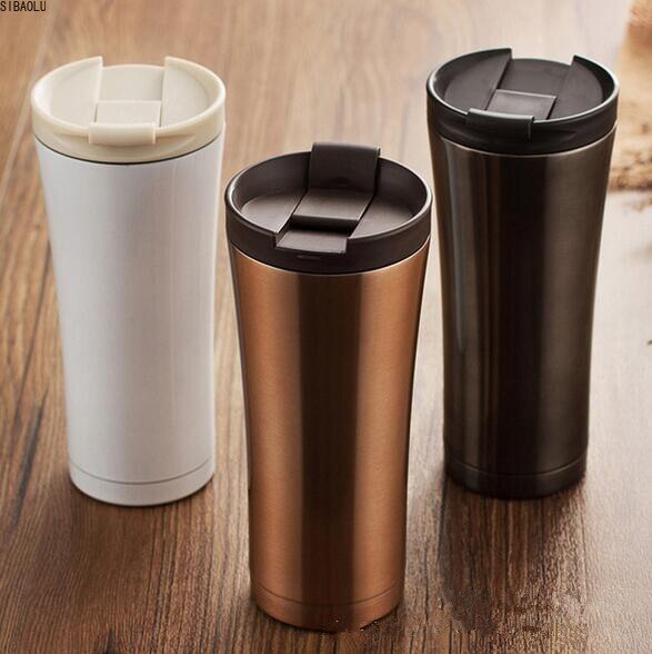 Dubbele Muur Roestvrij Staal Koffie Thermos Cups Mokken Thermische Fles 500 Ml Thermocup Mode Tumbler Thermoskan