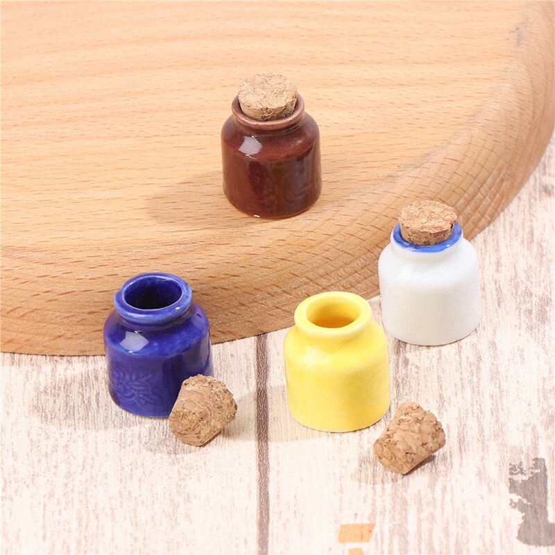Nowy 1/12 domek dla lalek Wykonany ręcznie ceramika kuchenna ornament dekoracje domek dla lalek miniaturowe jedzenie słoik 1 pc lub1 zestaw