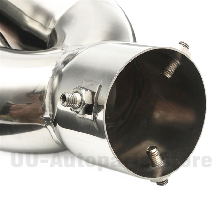 76mm 3" Dual Chrome Car Exhaust Pipe Muffler Tip Tail Stainless Universal Gain More Horsepower Noticeable Tone