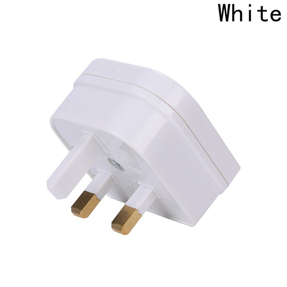 2200W omzetten EU 2-pin plug naar UK standaard 3-pin 3A 250V Socket Travel Plug adapter (Gesmolten) voor Brittannië Hong Kong Zuid-korea: WHITE