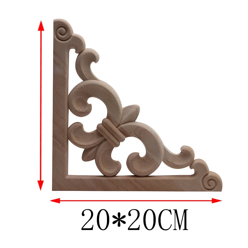 Houtsnijwerk Decal Wit Embryo Massief Hout Hoek Europese Stijl Decoratie Antieke Woondecoratie Onlay Hout Beeldjes Houten: A8-7