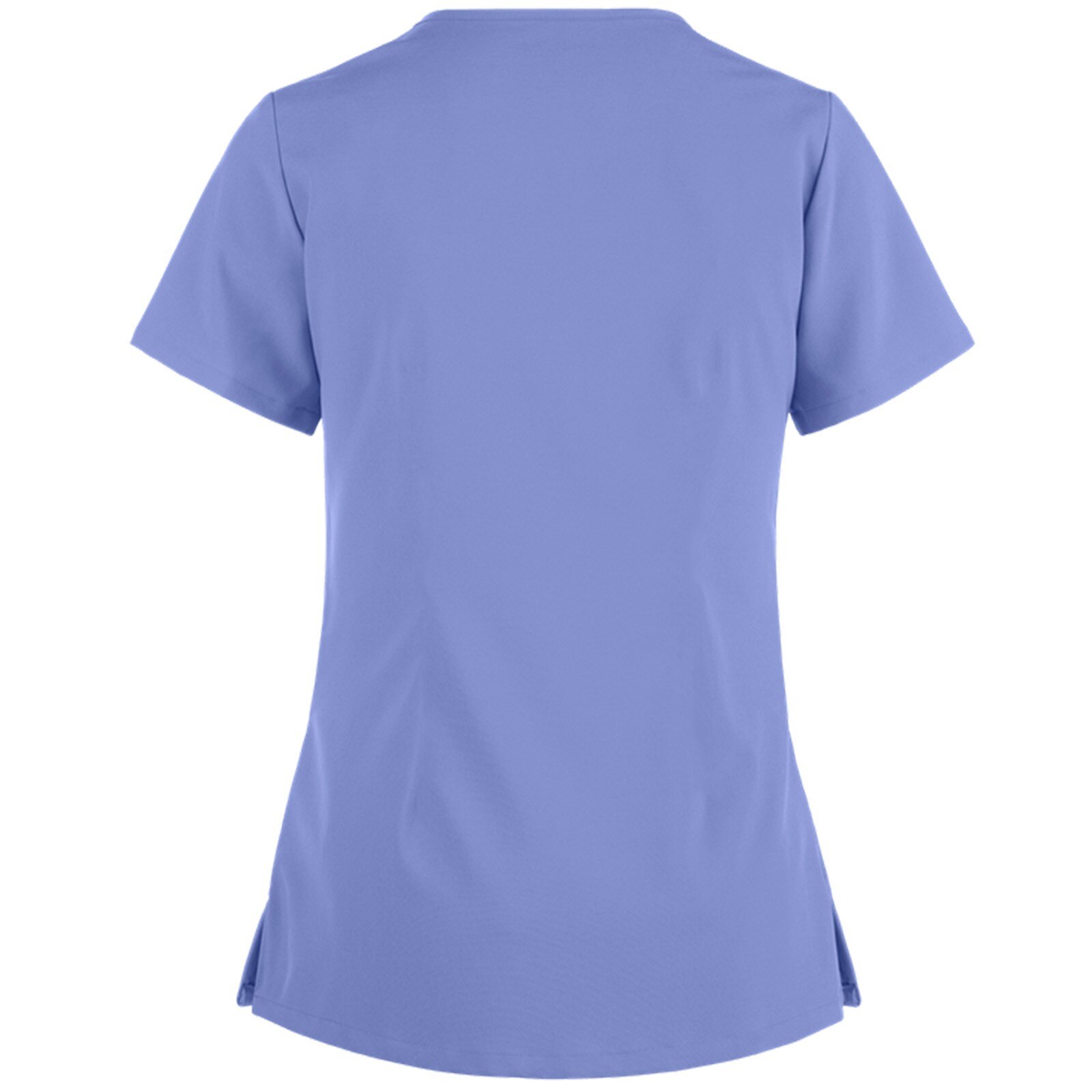 De talla grande de las mujeres manga corta con cuello en V de Tops de Color liso de uniforme de trabajo camisetas transpirable ropa de protección clínica