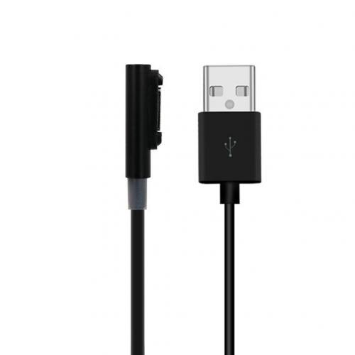 100cm magnetiske usb-opladerkabel til sony xperia  z3 l55t z2 z1 compact  xl39h: Sort