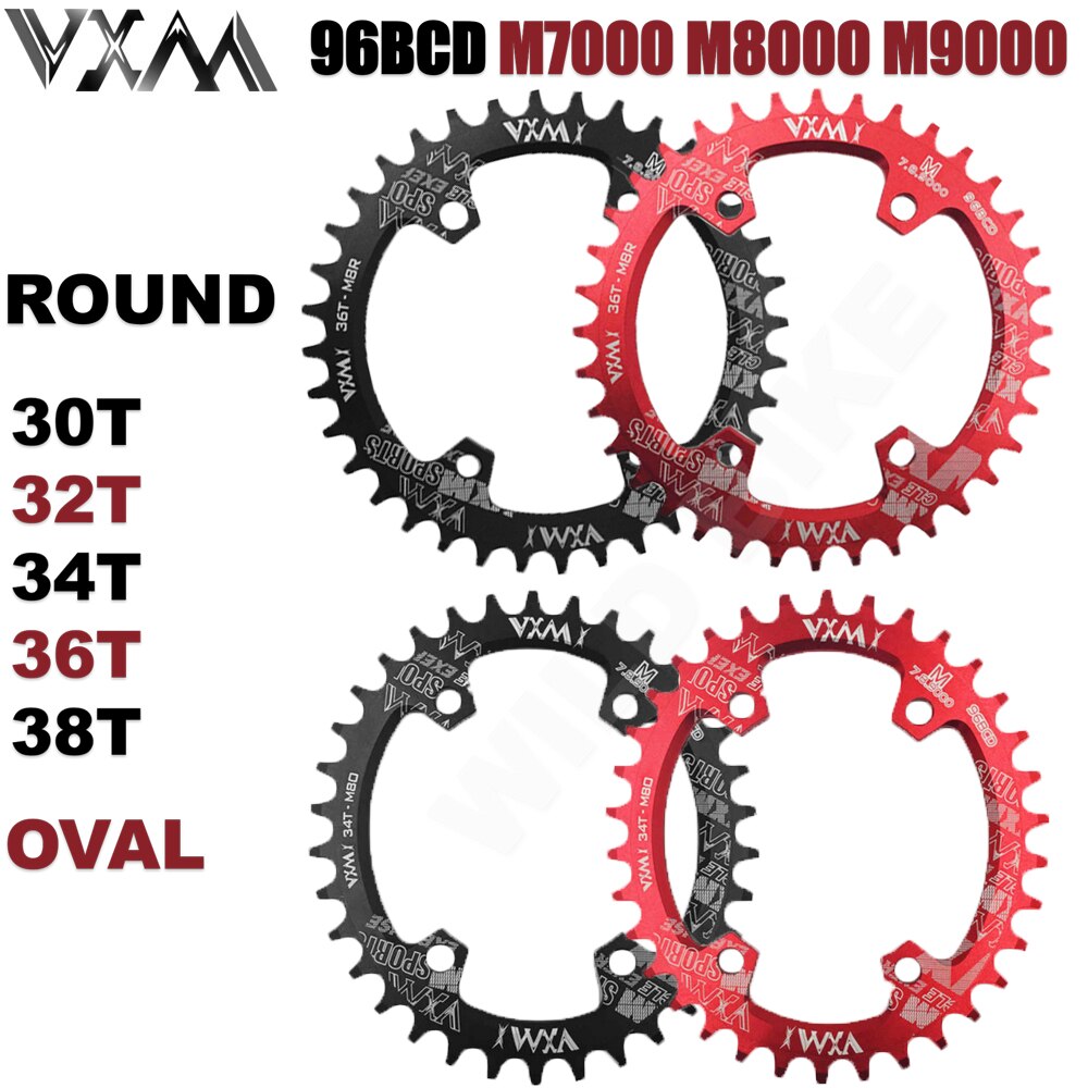 Vxm Ronde Ovale 96BCD Kettingblad Mtb Bcd 96 Bike 30T 32T 34T 36T 38T Crankstel Tandplaat Onderdelen Voor M7000 M8000 M9000