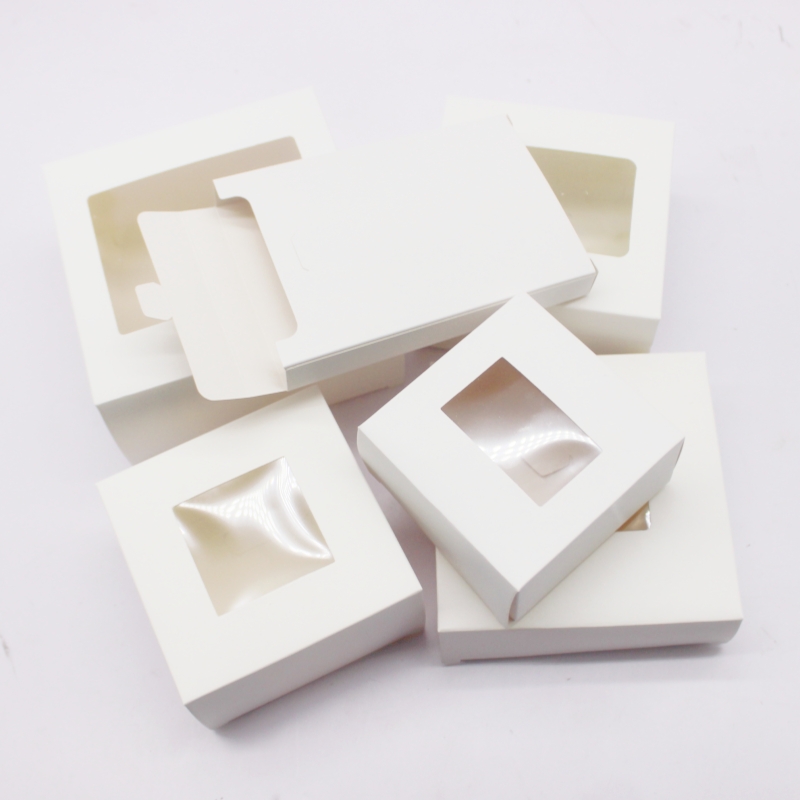 10 stücke DIY paket mit fenster weiß/kraft weihnachten box kuchen Verpackung Für Hochzeit home party muffin verpackung box