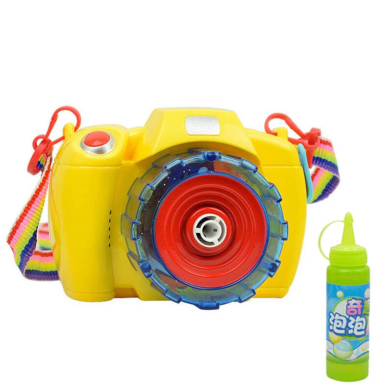 Appareil photo bulle Machine Portable bulle ouragan Machine automatique enfant jouet avec lumière LED musique nk-shopping: Jaune