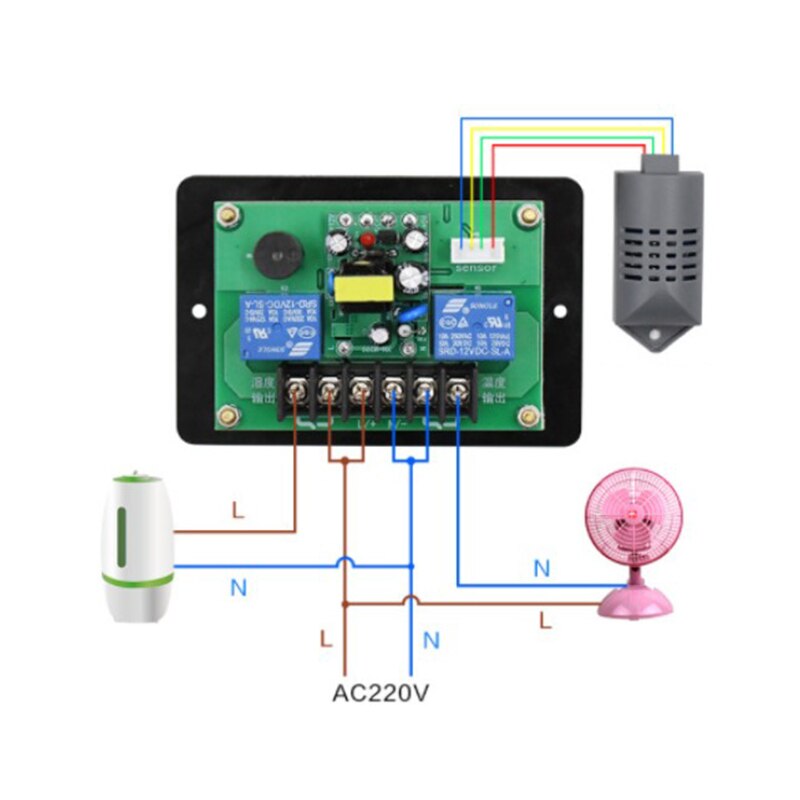 Xh-M453 Ac 220V Dual Digital Display Temperature Humidity Controller Humidity Smart Thermostat Incubator Control