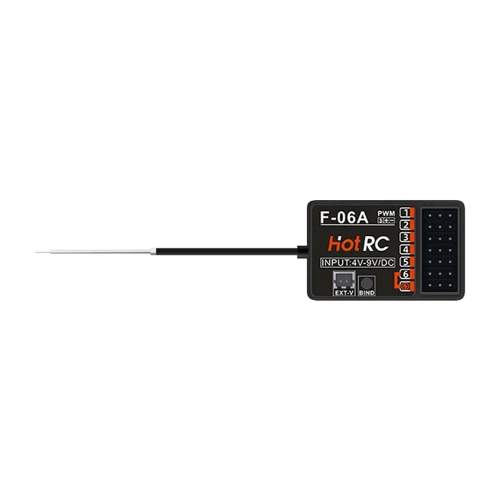 HOTRC DS-600 6CH 2.4GHz Radio Systeem Zender met F-06A Ontvanger voor RC Botens: Wit