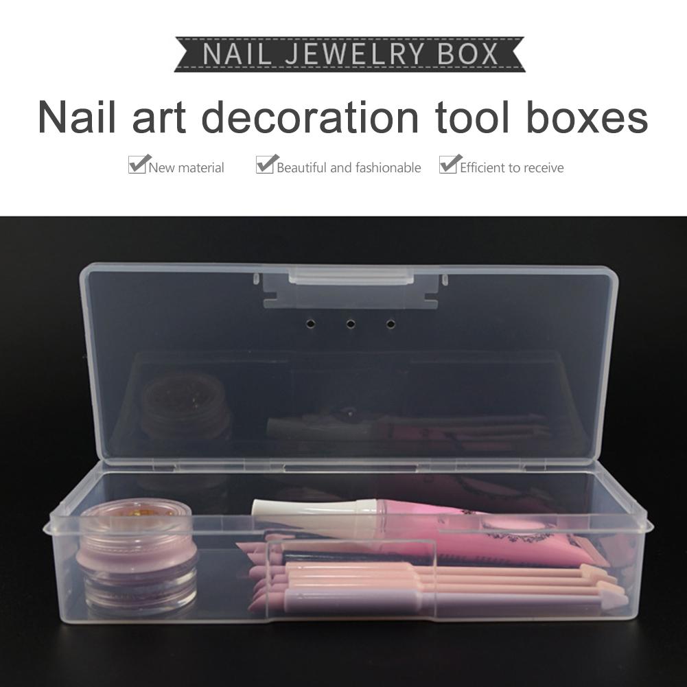 Rectangle Nail Jewelry Storage Box Excellent PVC Plastics Prolonged Durable Transparent Manicure Container Nail Art Tools