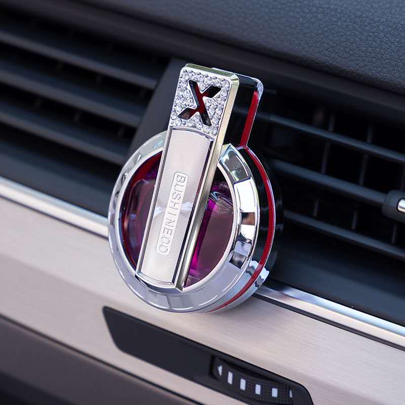 car Air Conditioner Perfume Clip Car Perfume Holder air fresh with Diamond 4 Fragrances car accessories for girls: Purple-Victoria