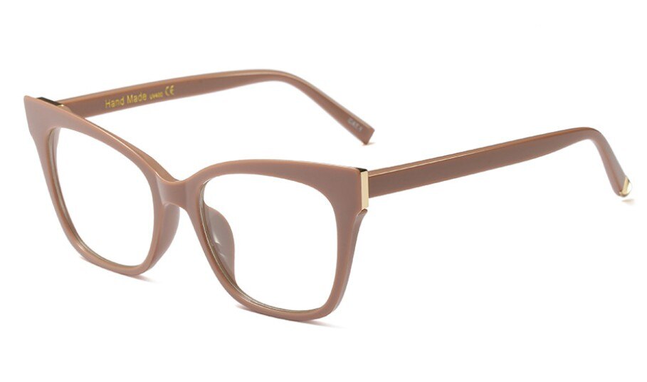 45514 Cat Eye Glasses Frames For Women Brand Optical EyeGlasses UV400 Eyewear Computer Glasses: C2 coffee clear