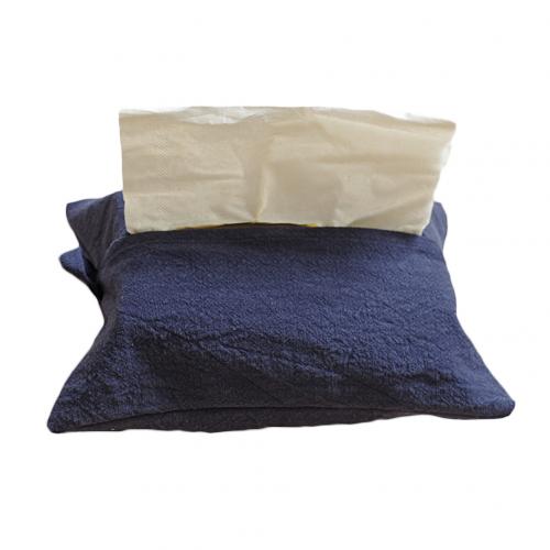 Boîte à mouchoirs en tissu, porte-serviettes en papier pour la maison et la voiture, jolie pochette pour la décoration de la maison: Bleu marine